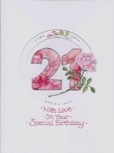 Personalised 21st card